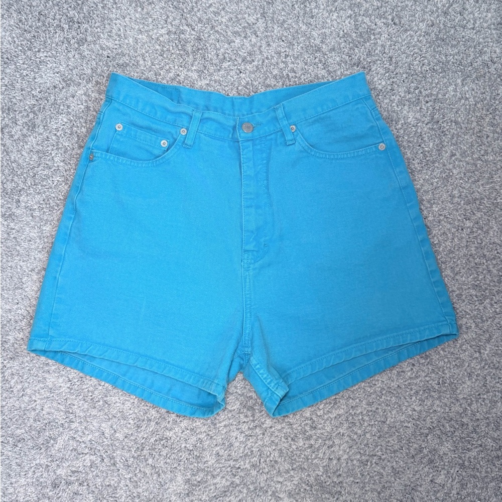 Y2K Jordache Teal High Waisted Shorts Vintage 90s 00s Denim Cotton